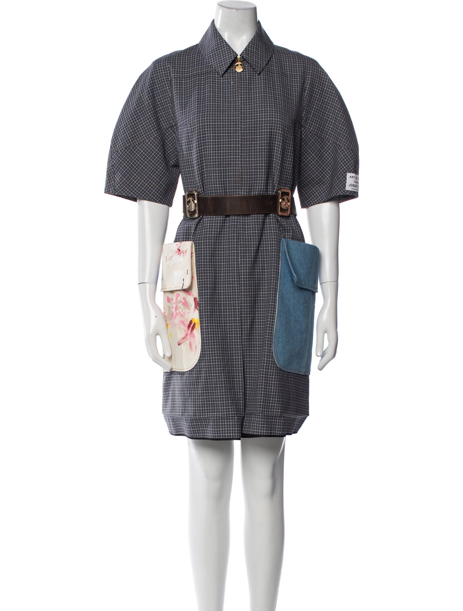 Lanvin x Gallery Dept. Checked Belted Mini Dress