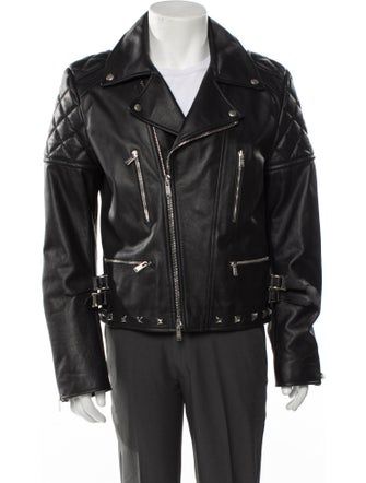 Lanvin x Gallery Dept. Elbow Patch Biker Calf Leather Moto Jacket