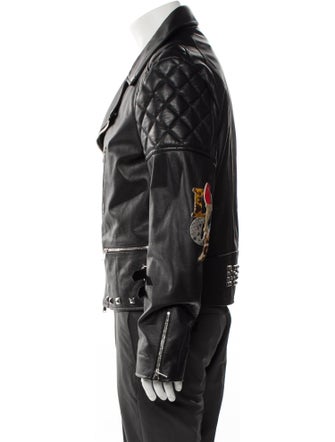 Lanvin x Gallery Dept. Elbow Patch Biker Calf Leather Moto Jacket