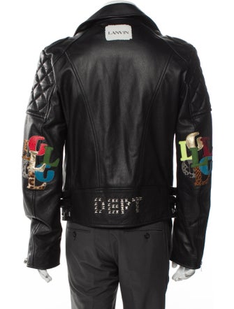 Lanvin x Gallery Dept. Elbow Patch Biker Calf Leather Moto Jacket