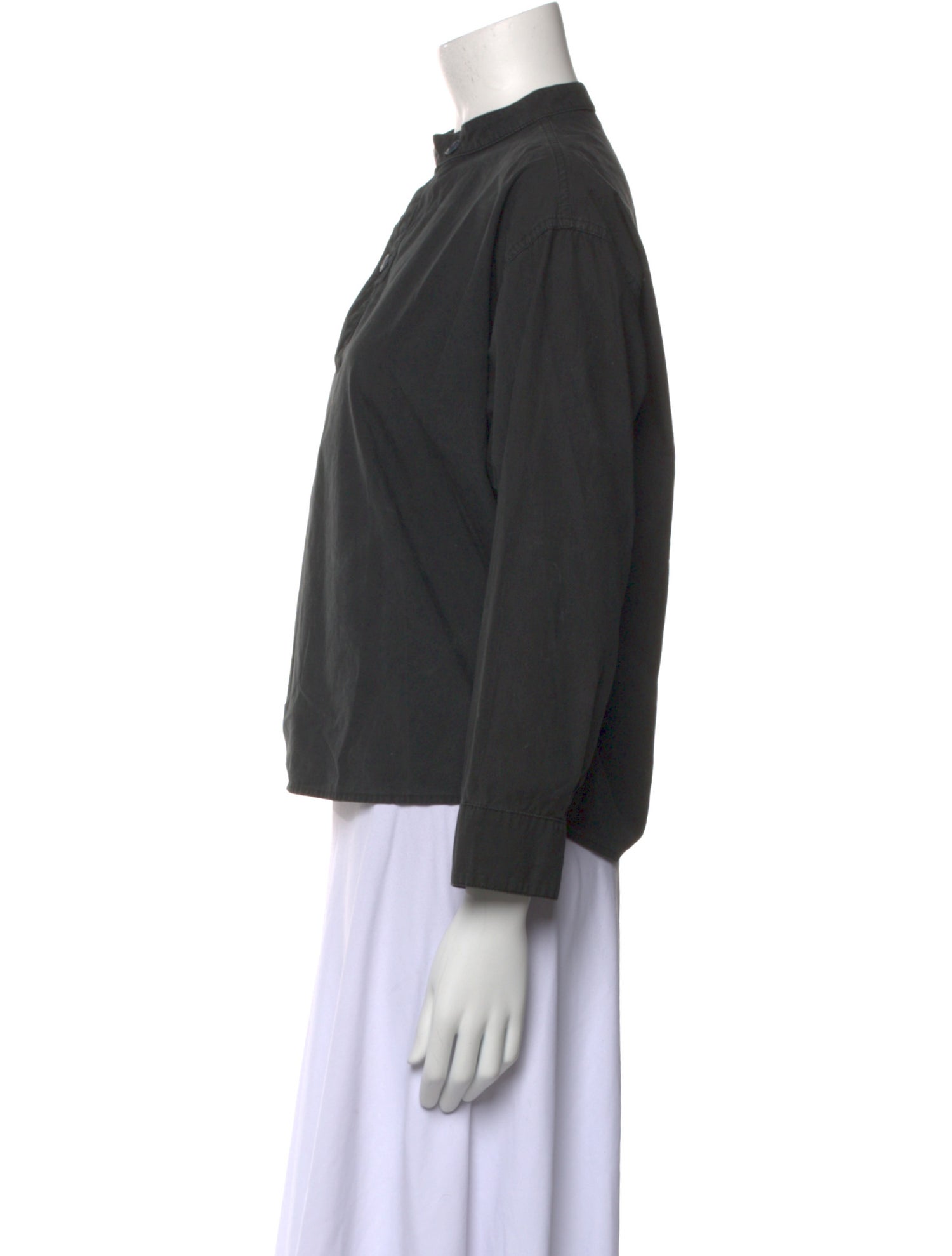 La Garçonne Moderne Mock Neck Three-Quarter Sleeve Top