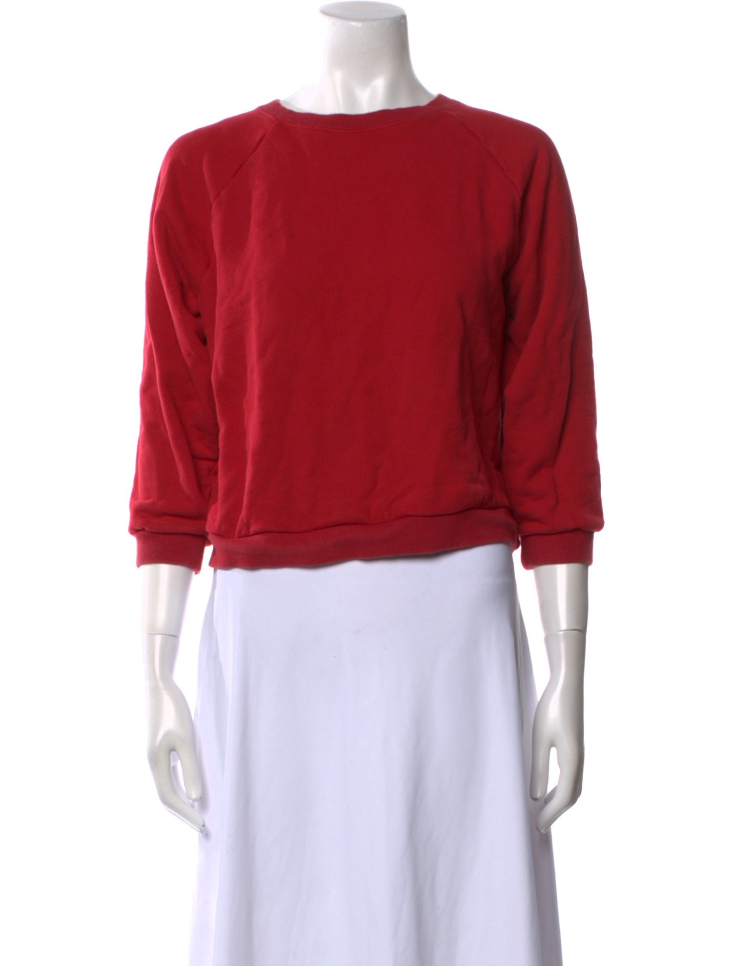 La Garçonne Moderne Bateau Neckline Three-Quarter Sleeve Crop Top