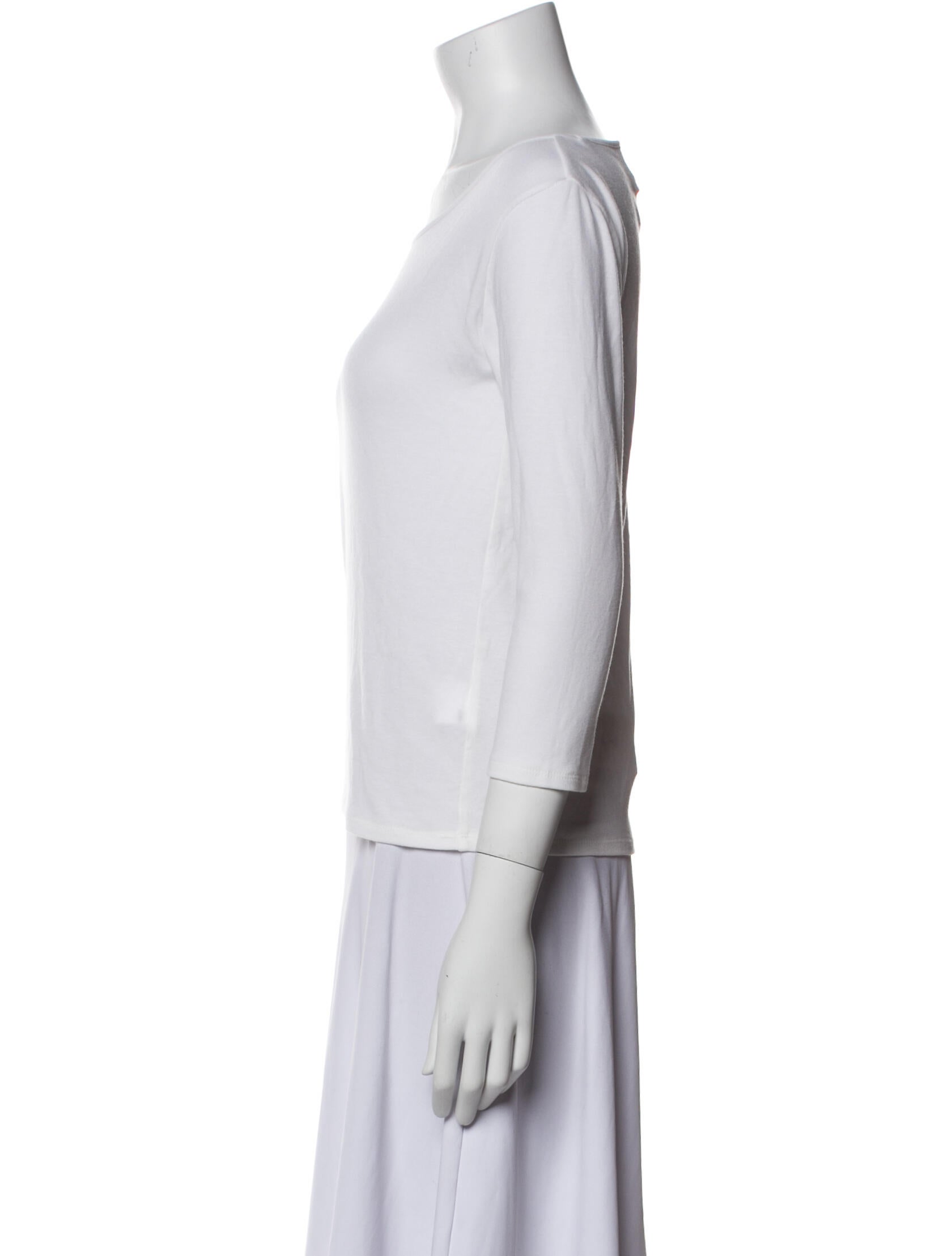 La Garçonne Moderne Bateau Neckline Three-Quarter Sleeve Top w/ Tags