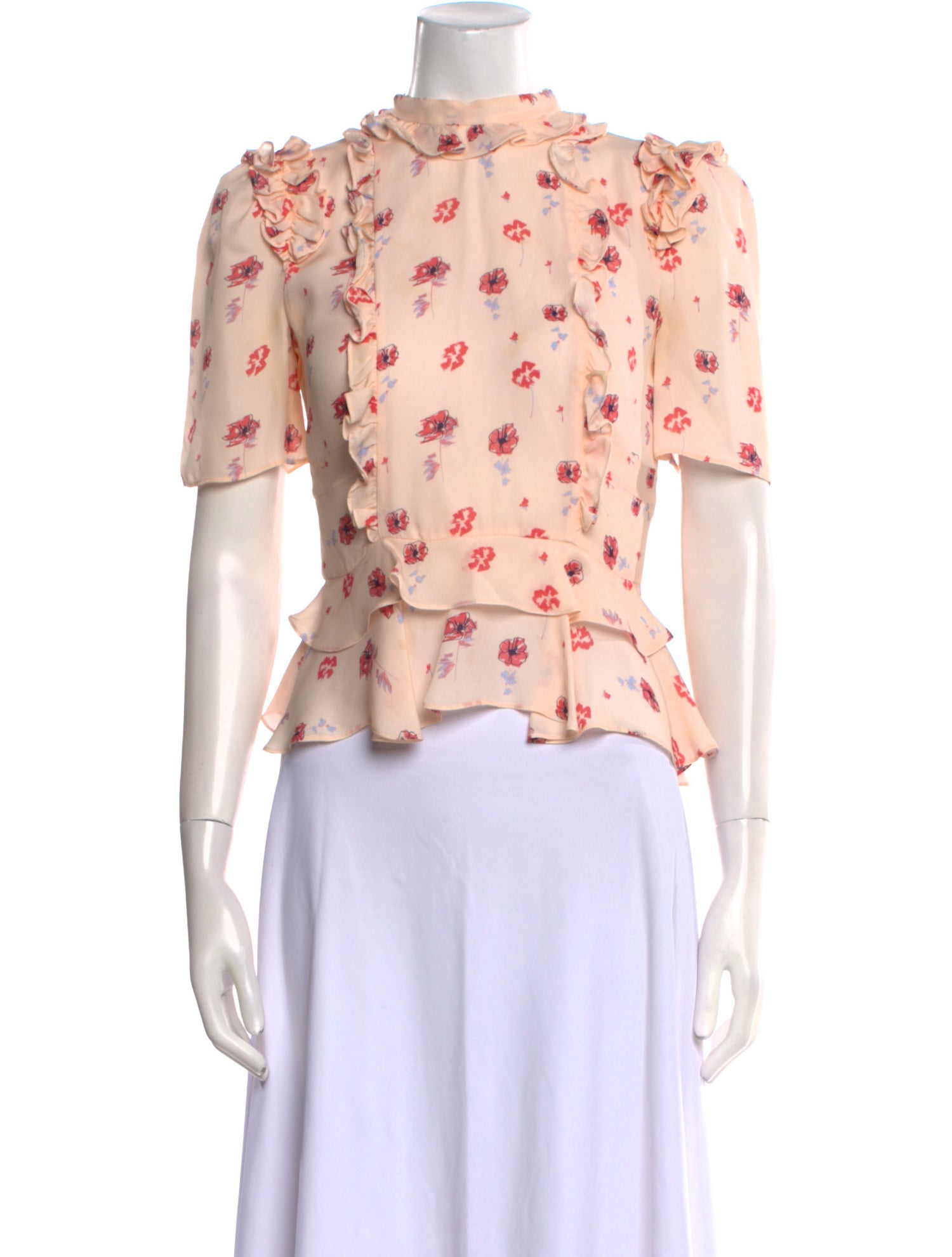 Laura Garcia Collection Silk Floral Print Crop Top