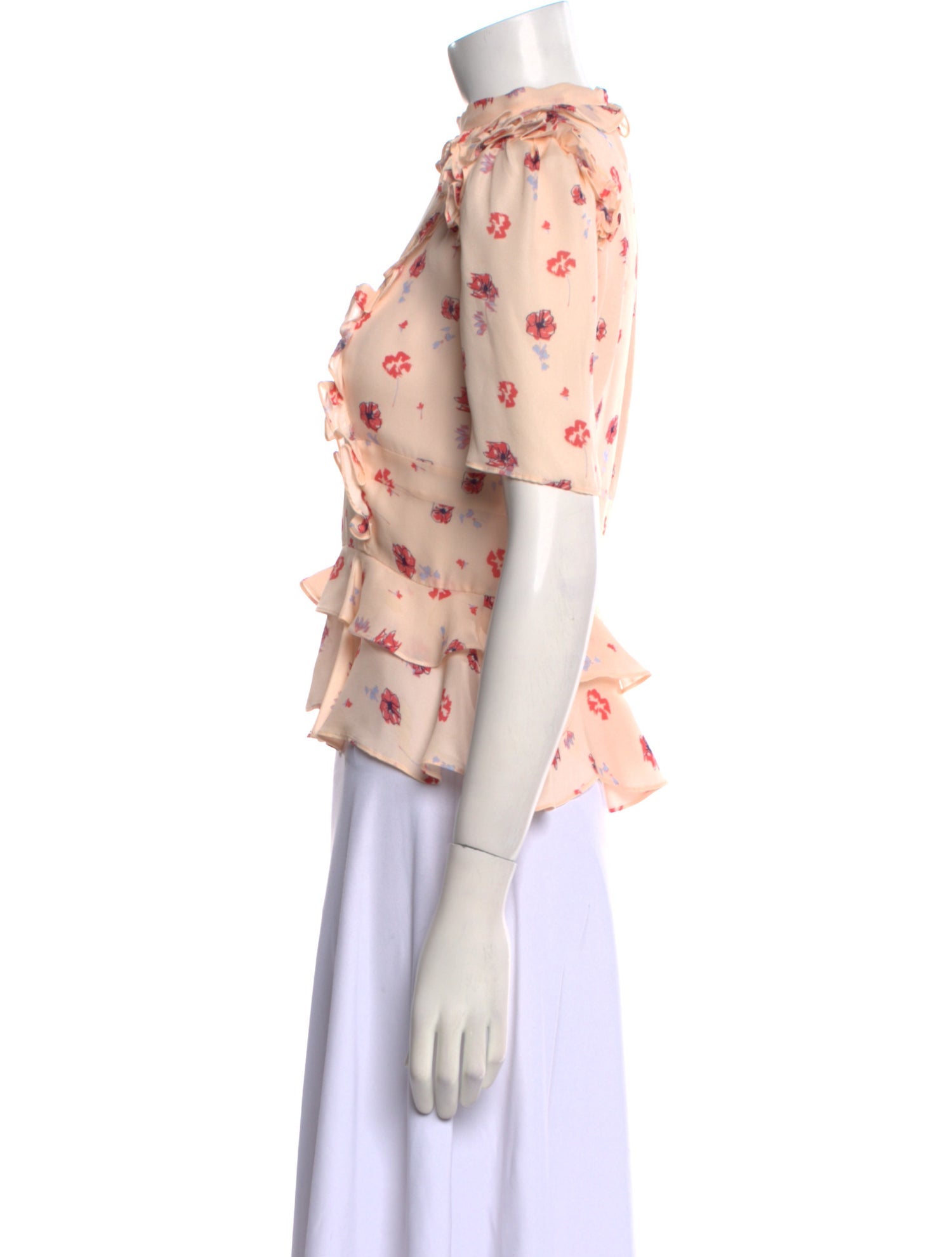 Laura Garcia Collection Silk Floral Print Crop Top