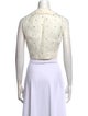 Laura Garcia Collection Linen Polka Dot Print Crop Top