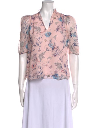 Laura Garcia Collection Silk Floral Print Blouse