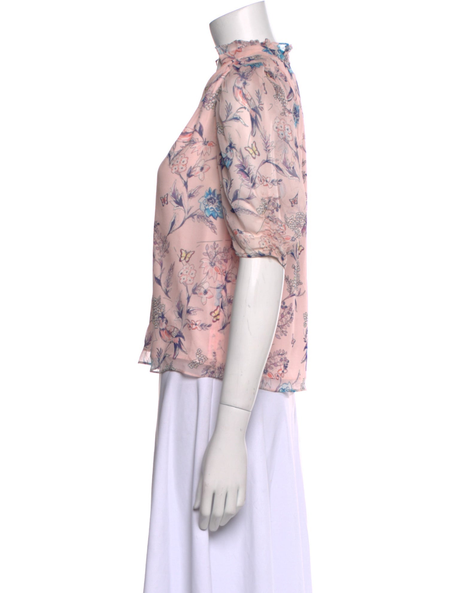 Laura Garcia Collection Silk Floral Print Blouse