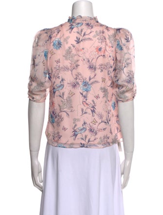 Laura Garcia Collection Silk Floral Print Blouse