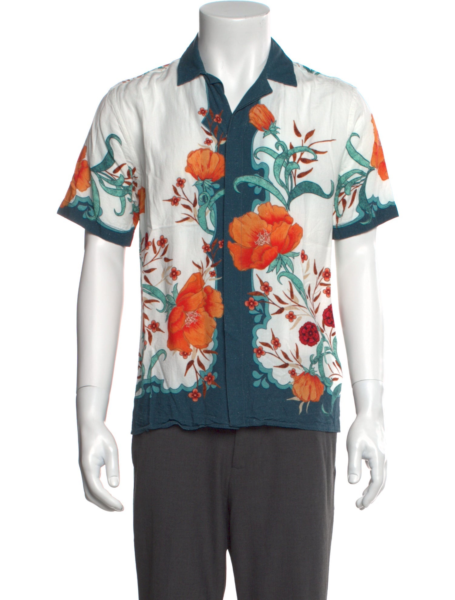 La DoubleJ x Orlebar Brown Floral Print Short Sleeve Shirt