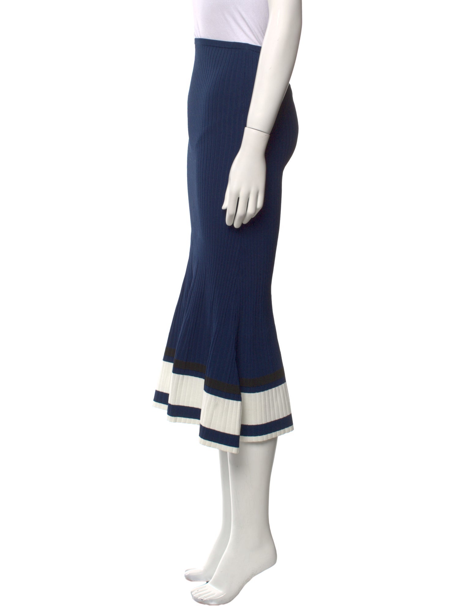 La Ligne Striped Midi Length Skirt