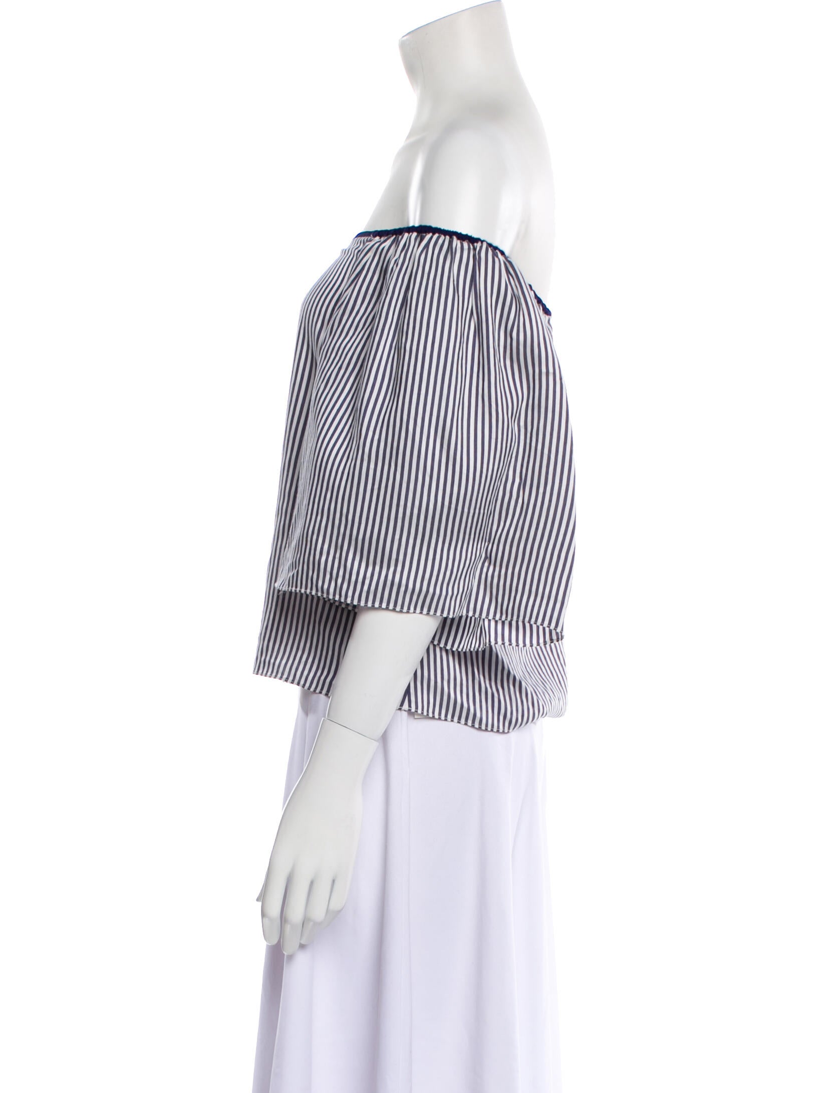 La Ligne Striped Off-The-Shoulder Crop Top