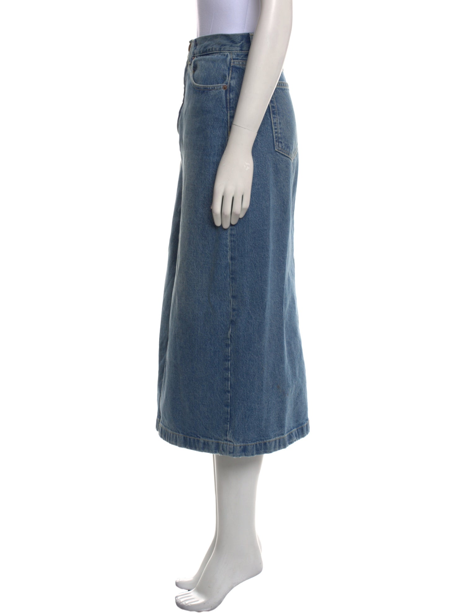 La Ligne Distressed Accents Midi Length Skirt