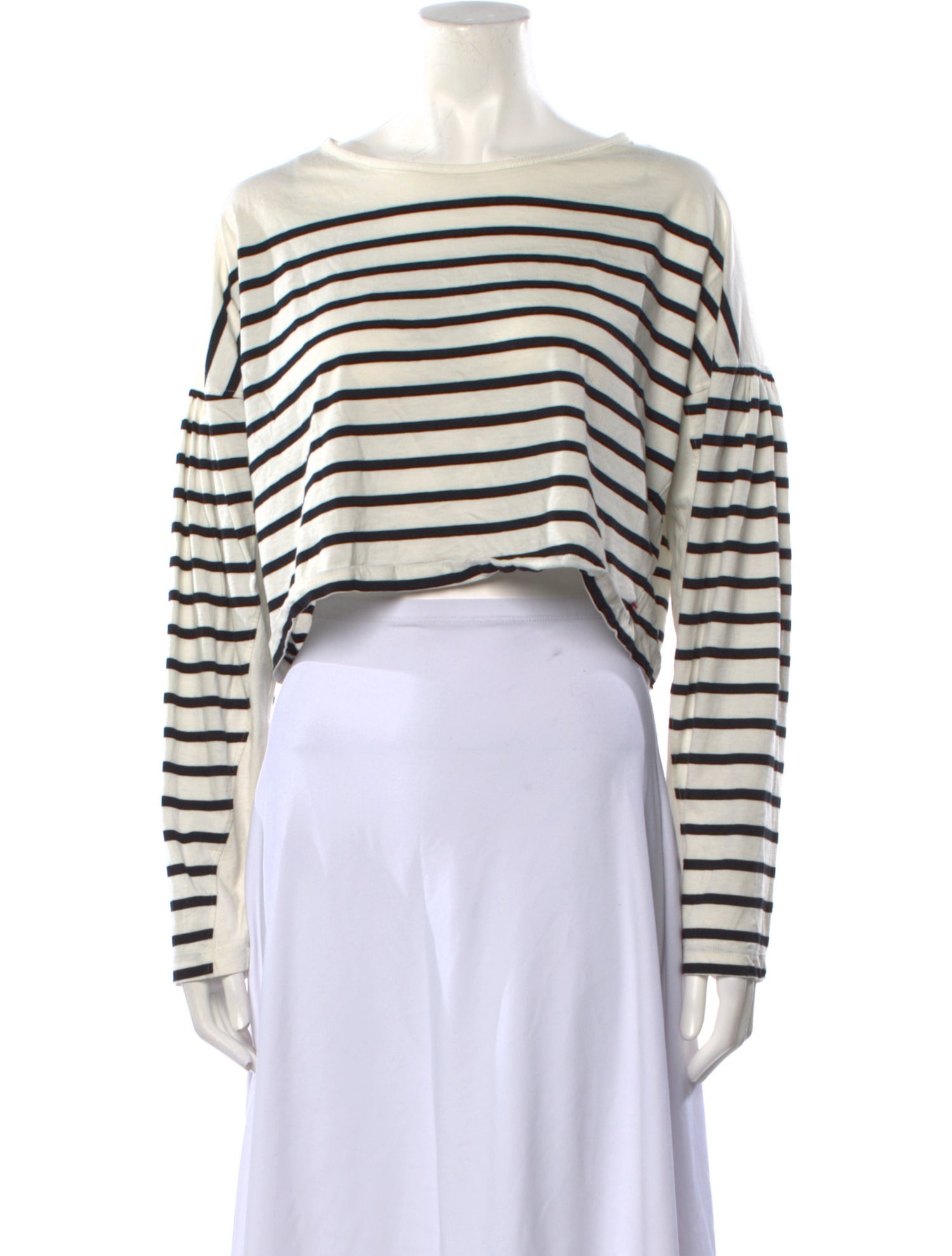 La Ligne Striped Off-The-Shoulder Crop Top