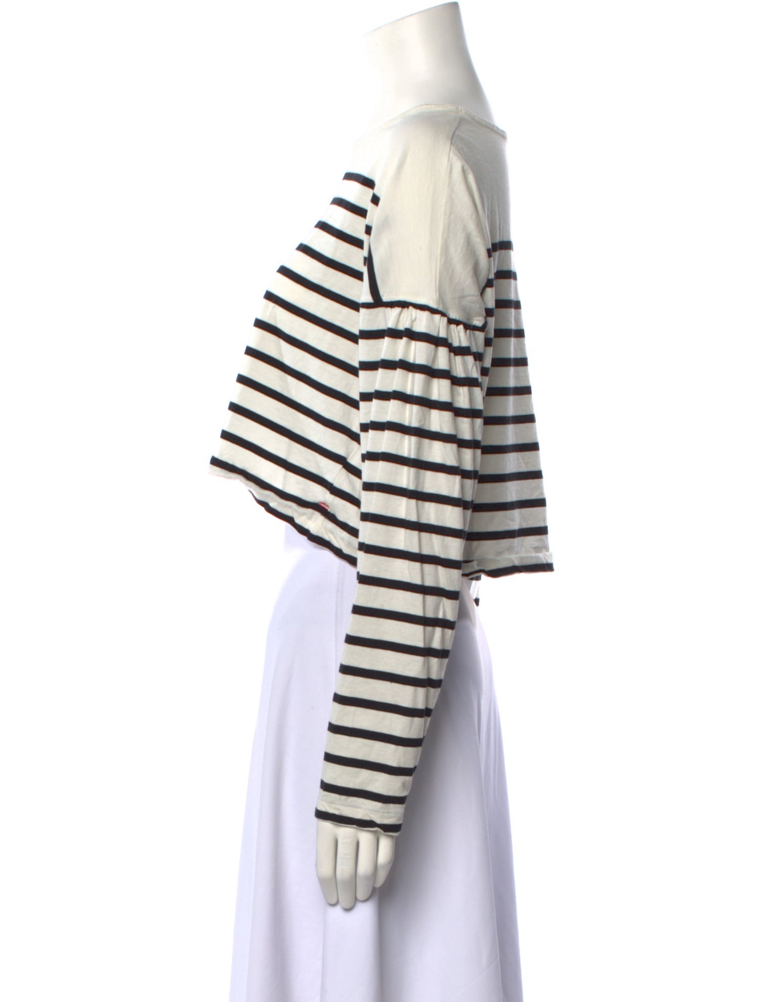 La Ligne Striped Off-The-Shoulder Crop Top