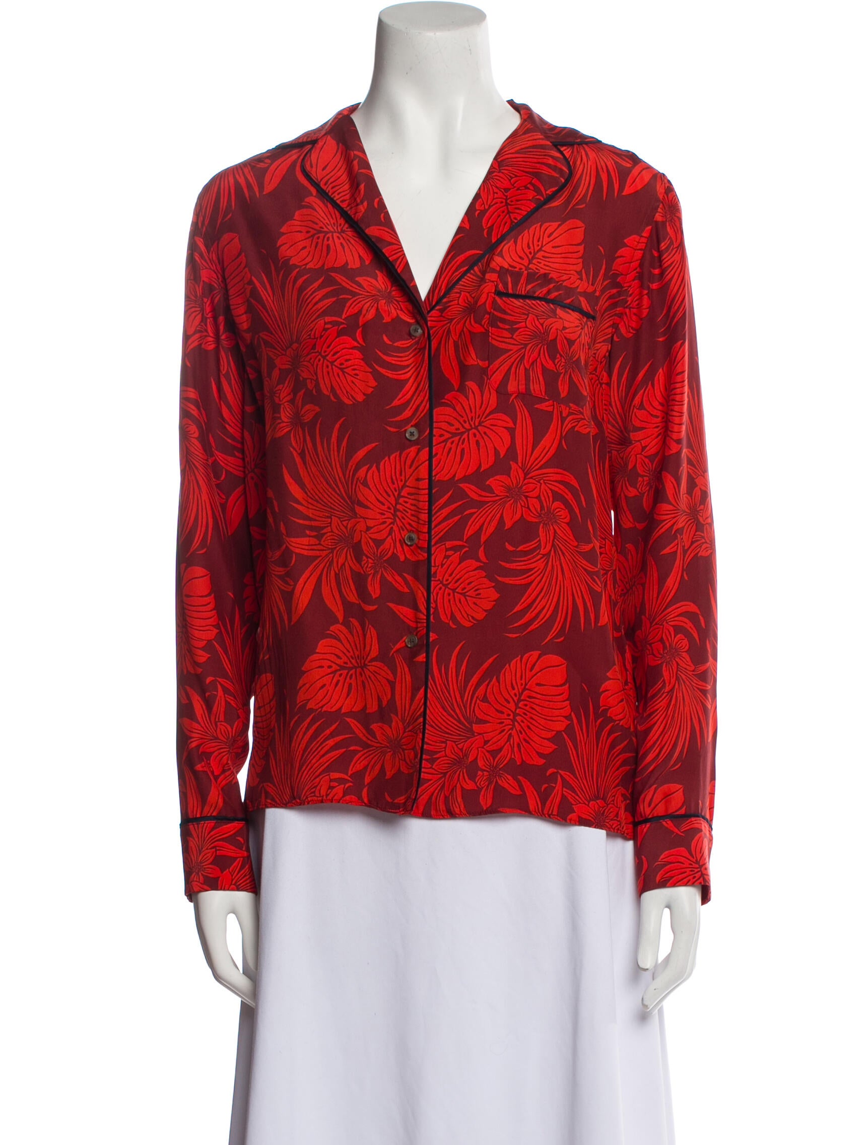 La Ligne Silk Printed Blouse