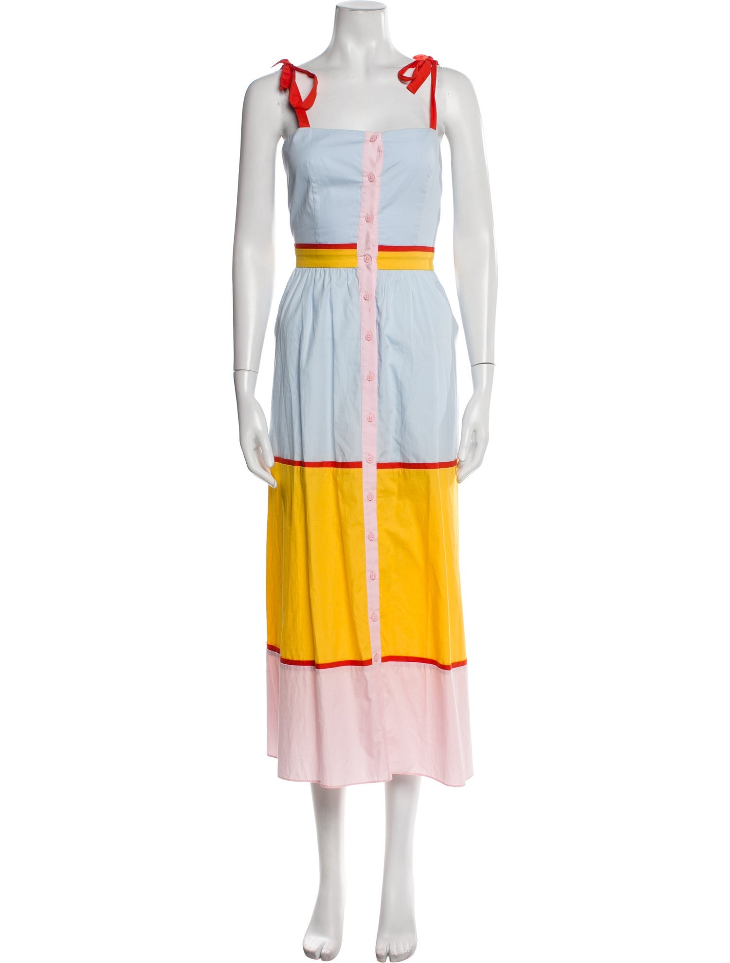 La Ligne Colorblock Pattern Long Dress