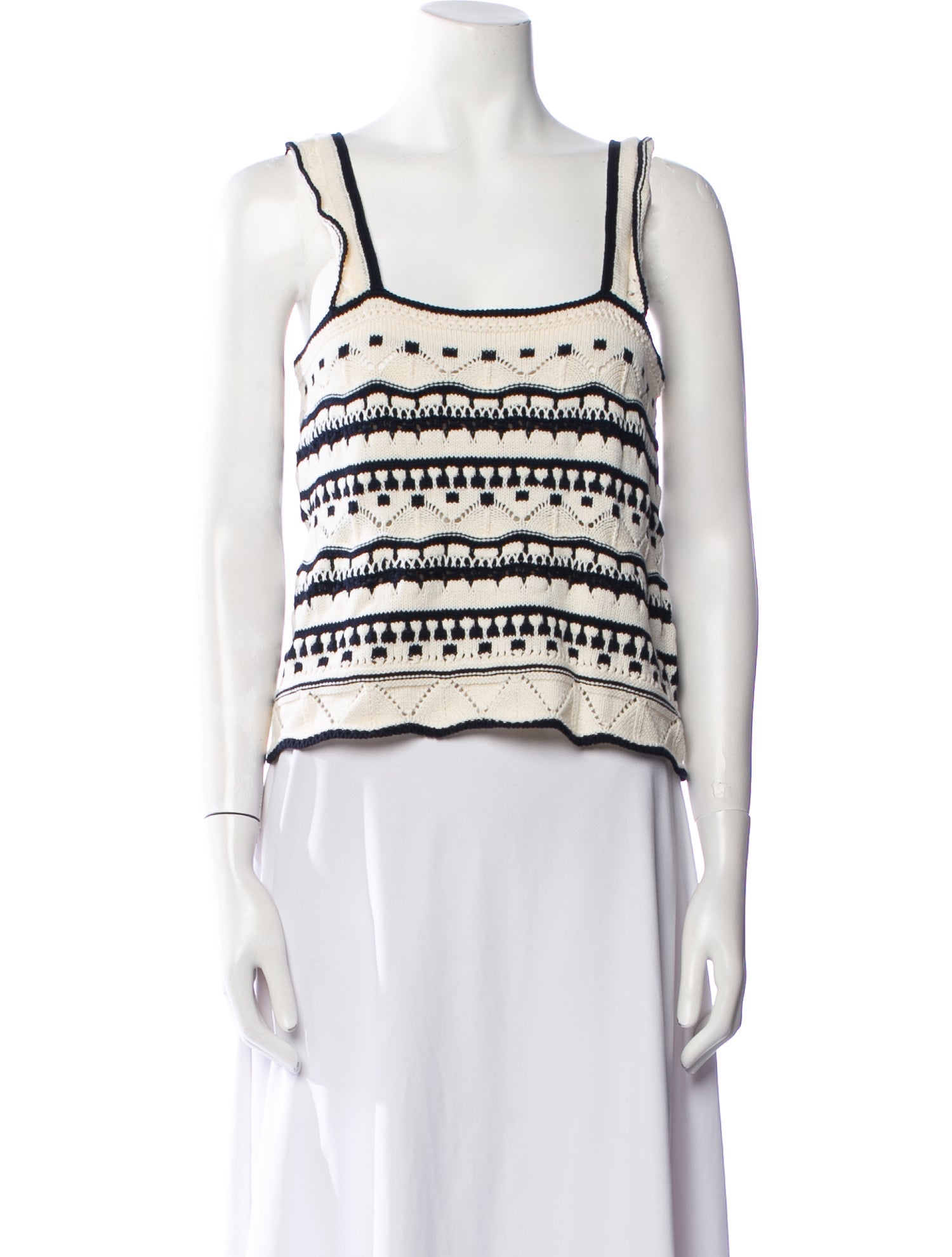 La Ligne Striped Square Neckline Crop Top