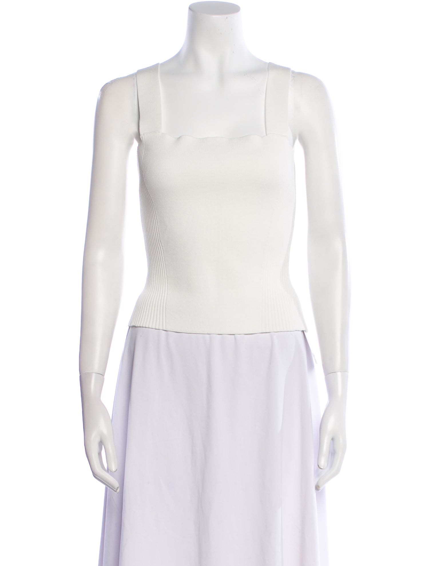 La Ligne Square Neckline Sleeveless Crop Top