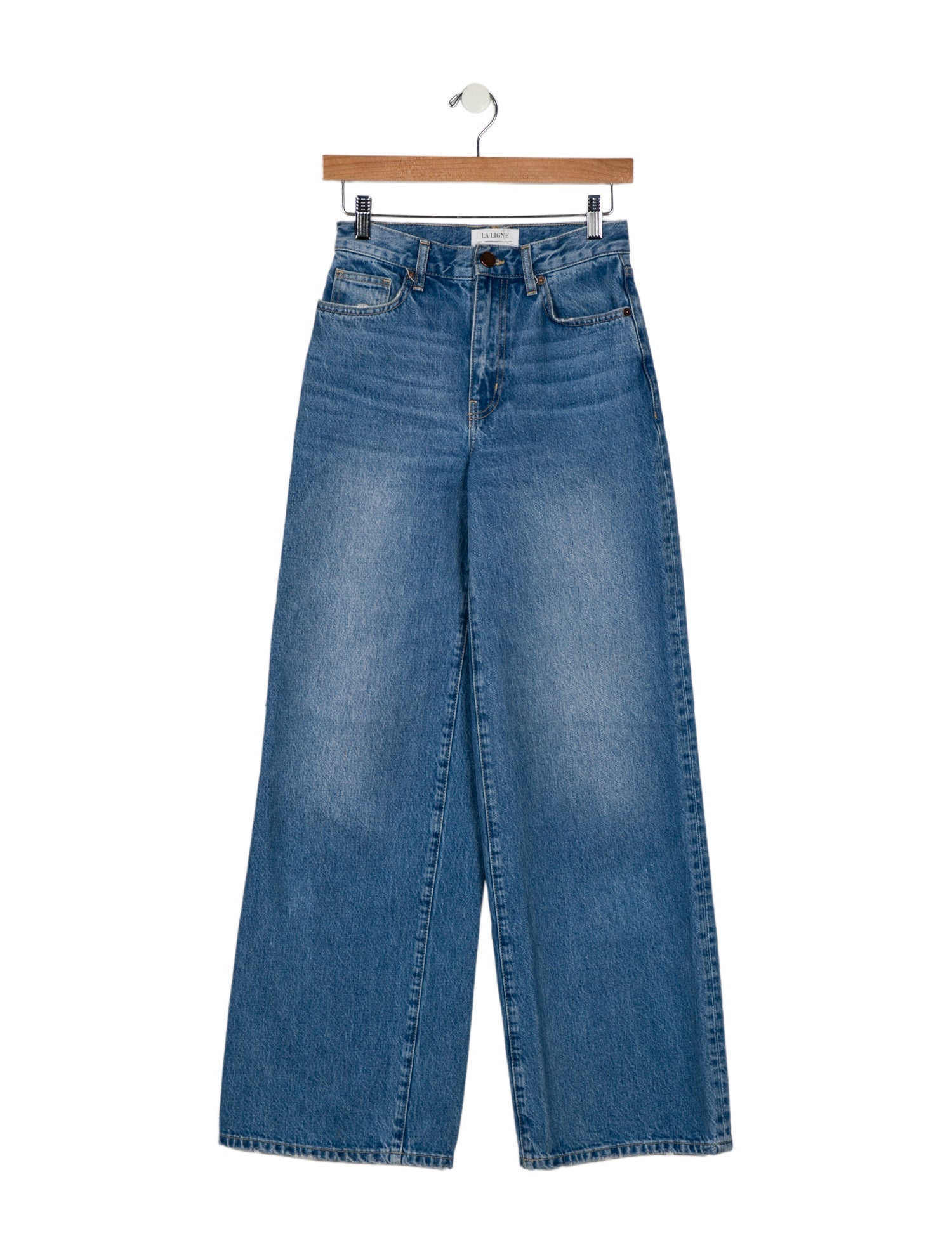 La Ligne Mid-Rise Wide Leg Jeans