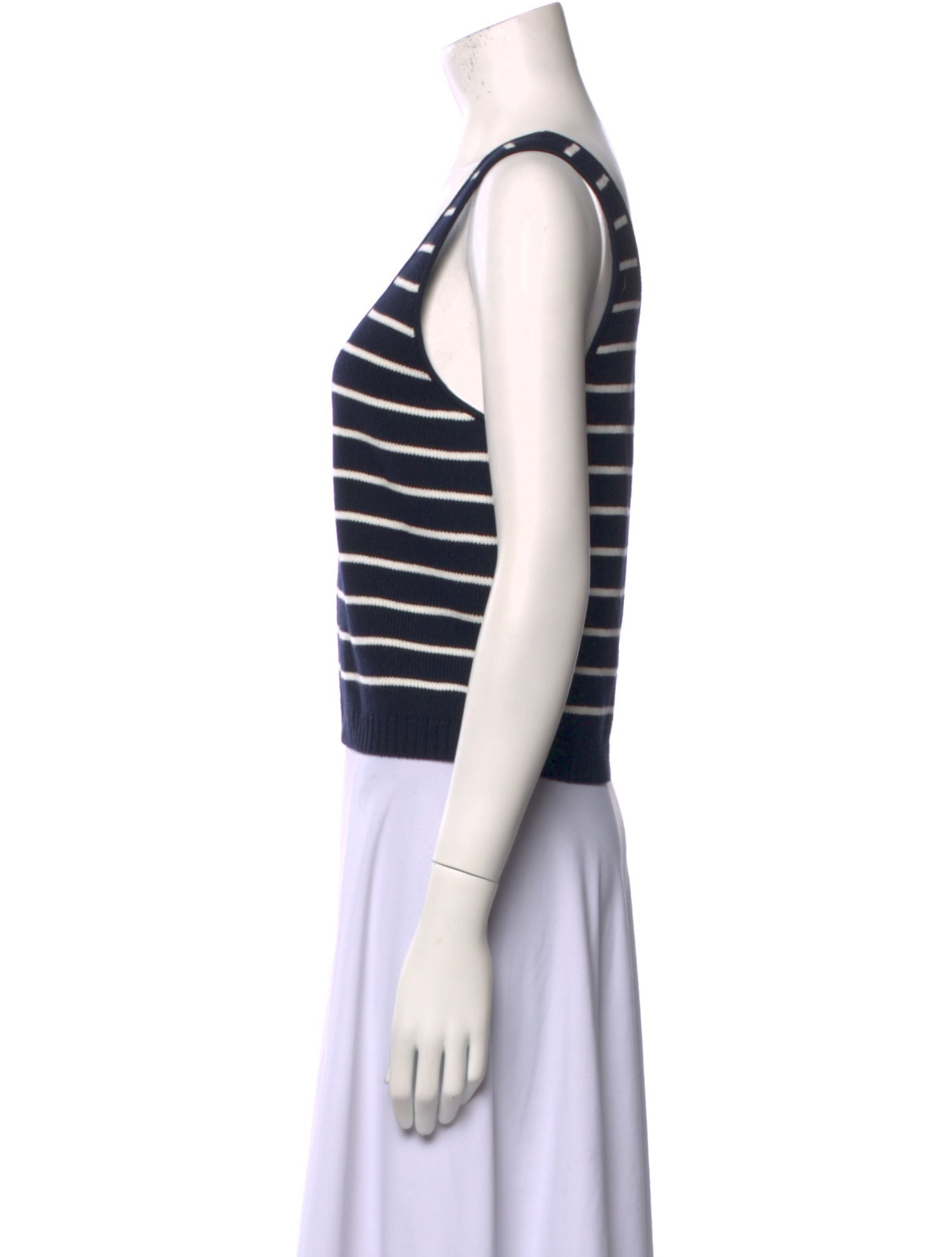 La Ligne Striped Scoop Neck Crop Top