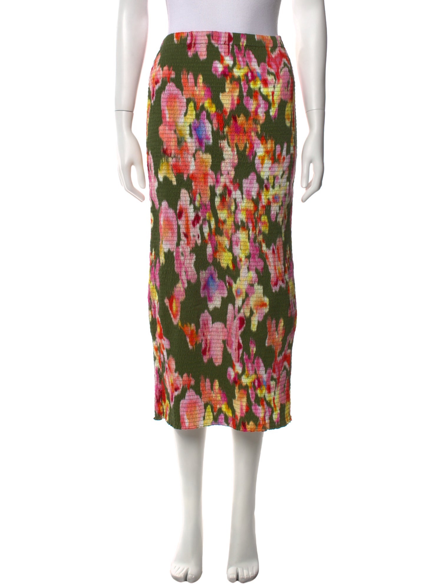 La Ligne Floral Print Midi Length Skirt