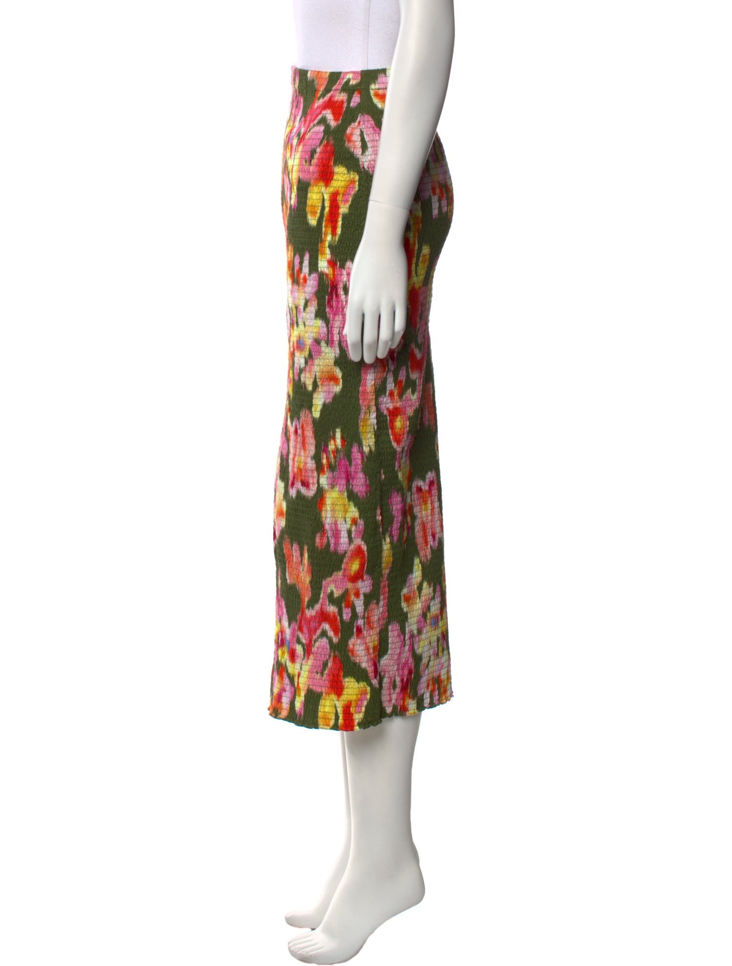 La Ligne Floral Print Midi Length Skirt