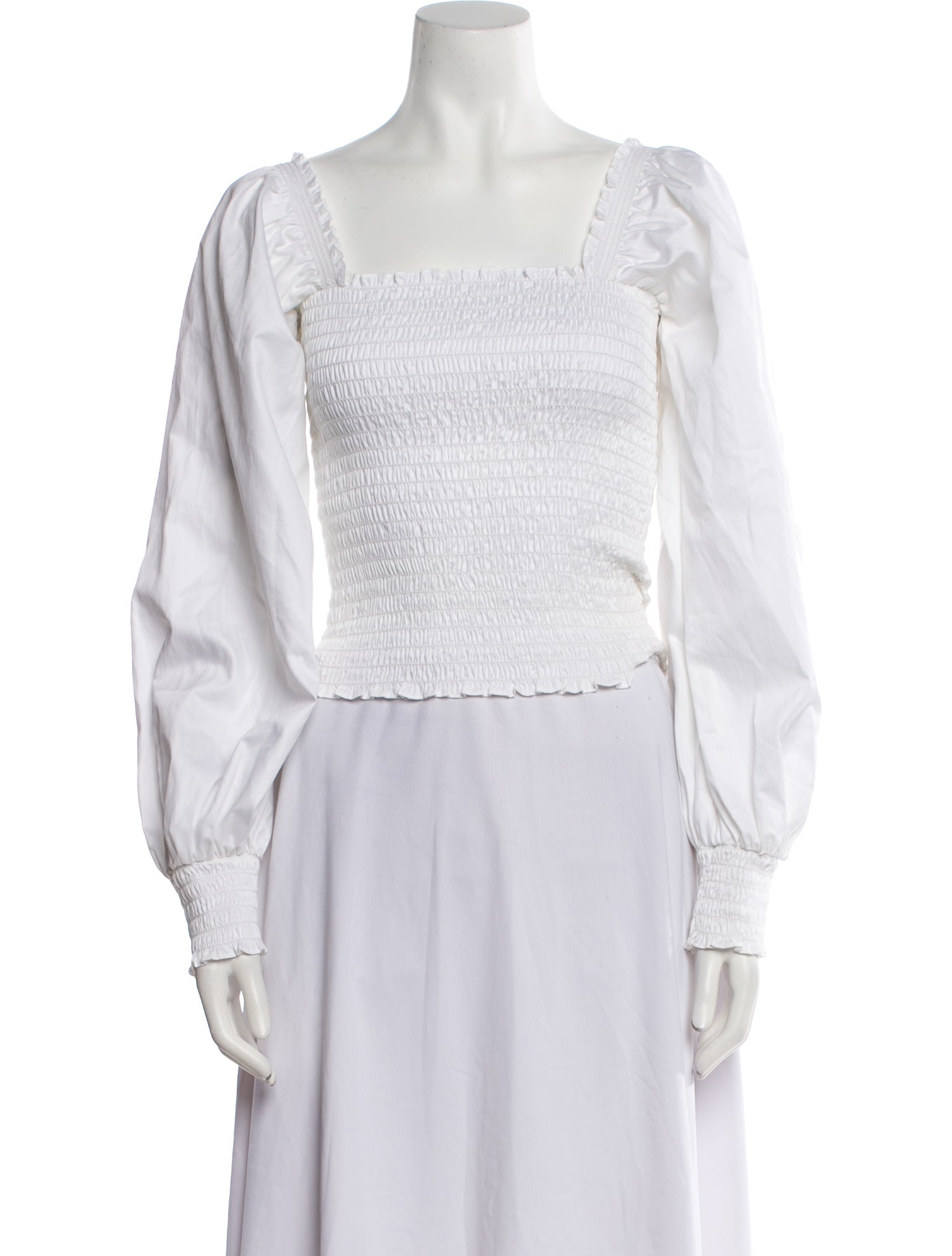 La Ligne Square Neckline Long Sleeve Crop Top