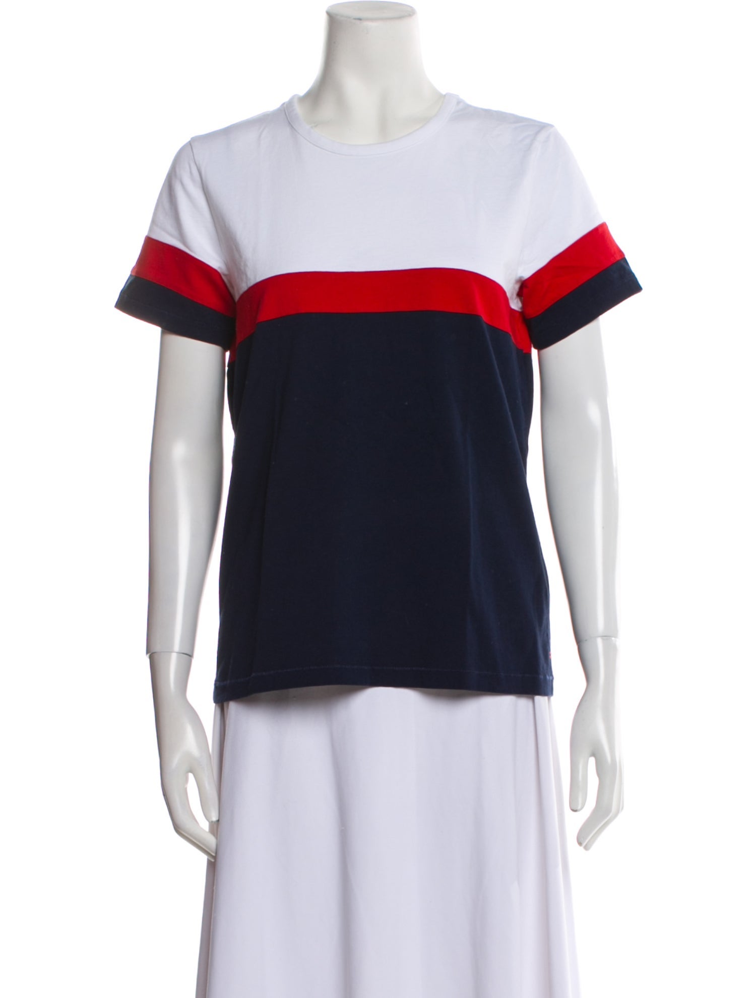 La Ligne Colorblock Pattern Crew Neck T-Shirt