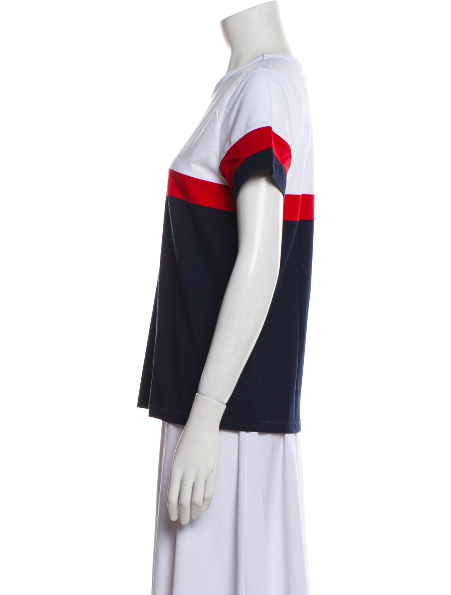 La Ligne Colorblock Pattern Crew Neck T-Shirt