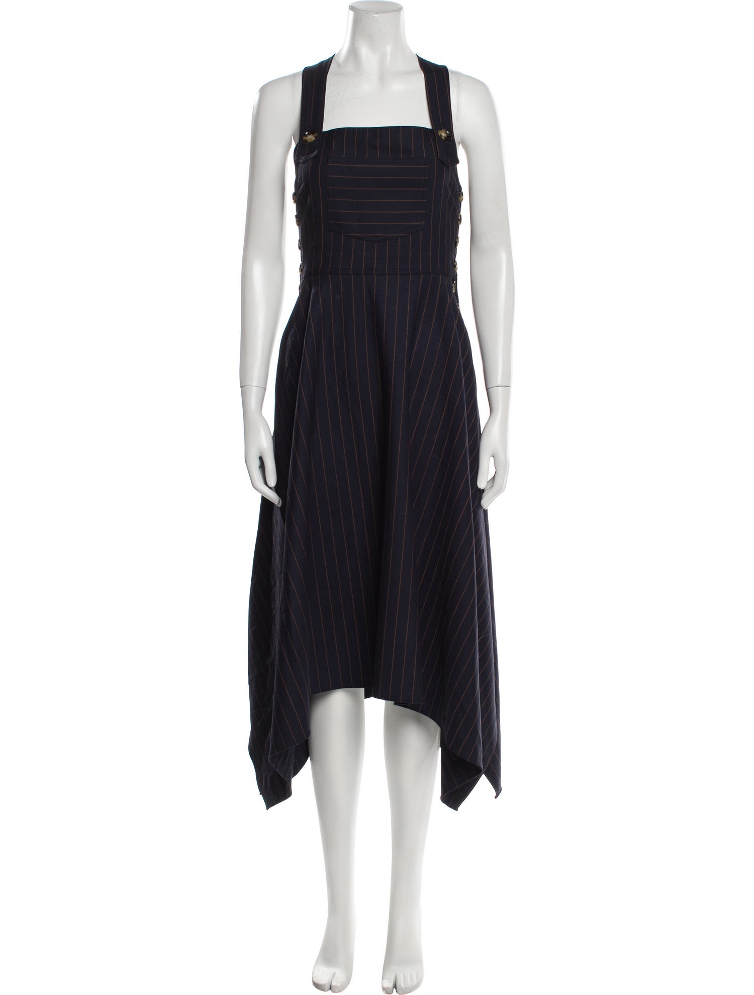 La Ligne Striped Midi Length Dress