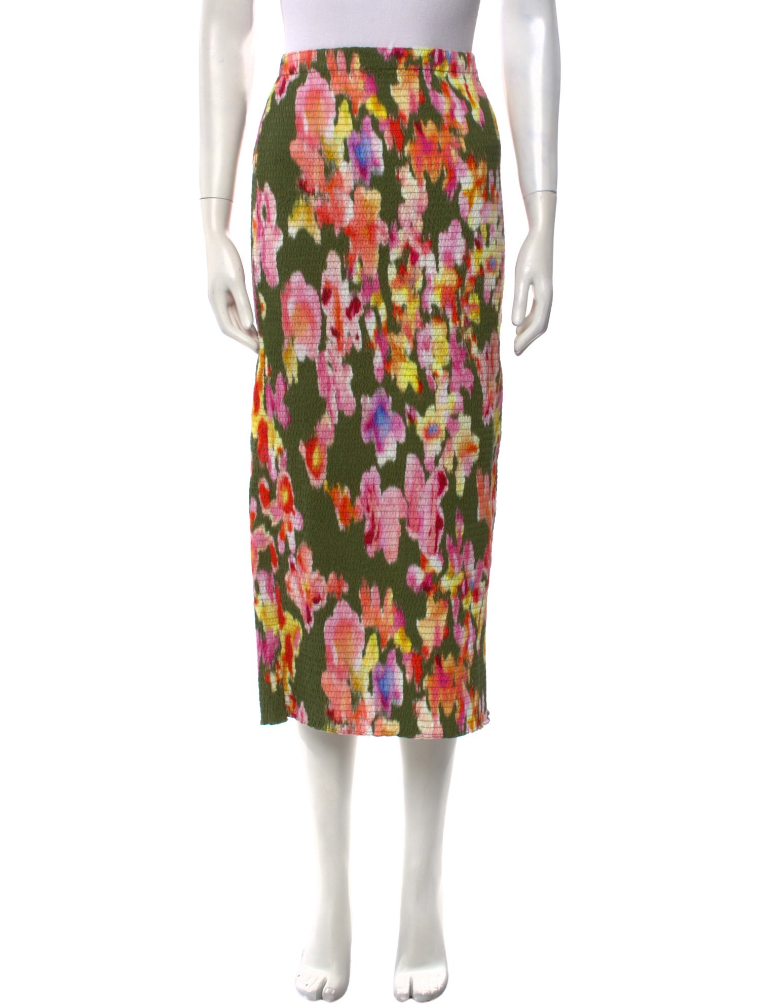 La Ligne Floral Print Midi Length Skirt