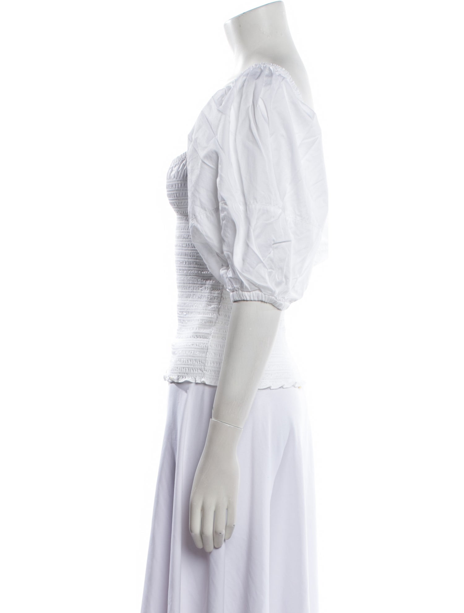 La Ligne Square Neckline Three-Quarter Sleeve Crop Top