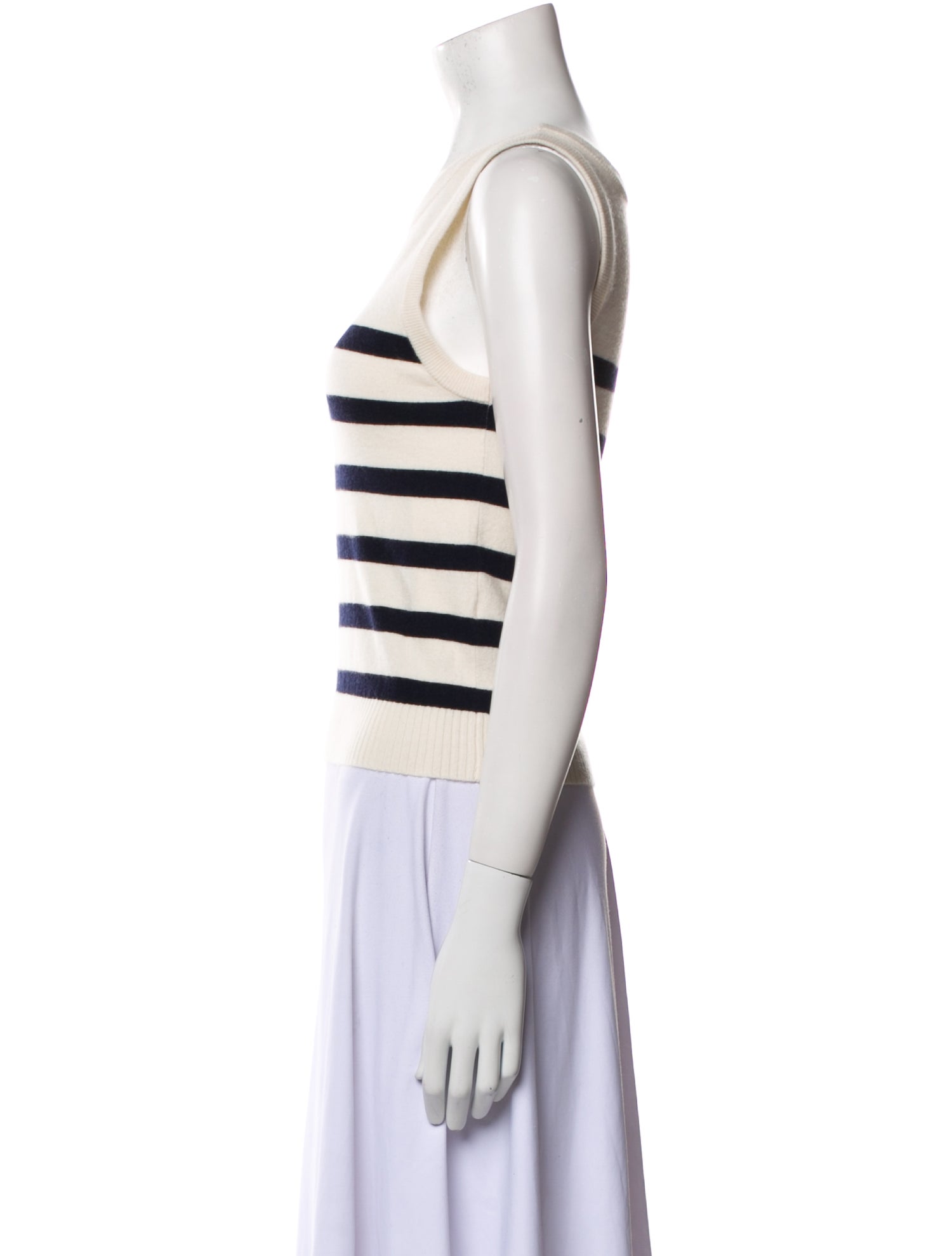 La Ligne Cashmere Striped Crop Top