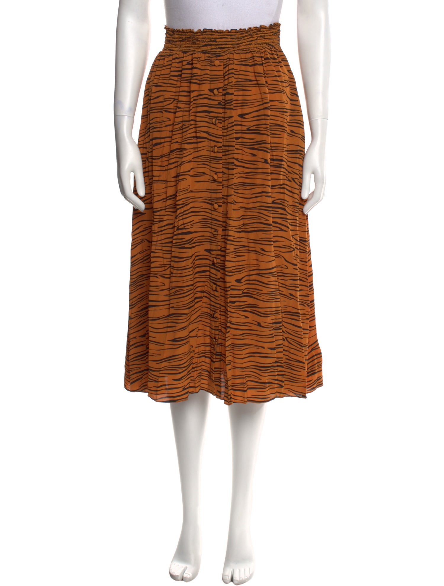 La Ligne Animal Print Midi Length Skirt