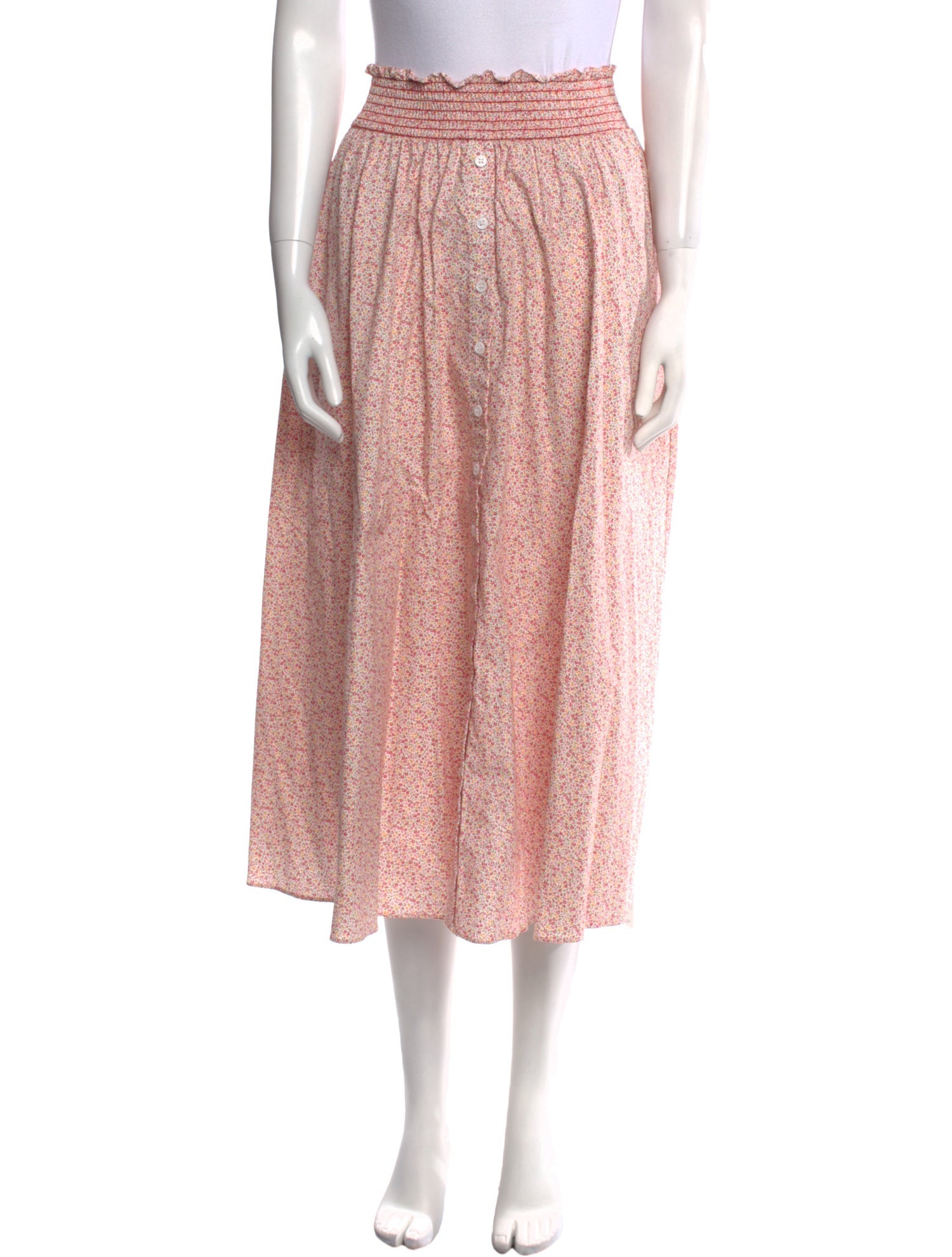 La Ligne Floral Print Midi Length Skirt