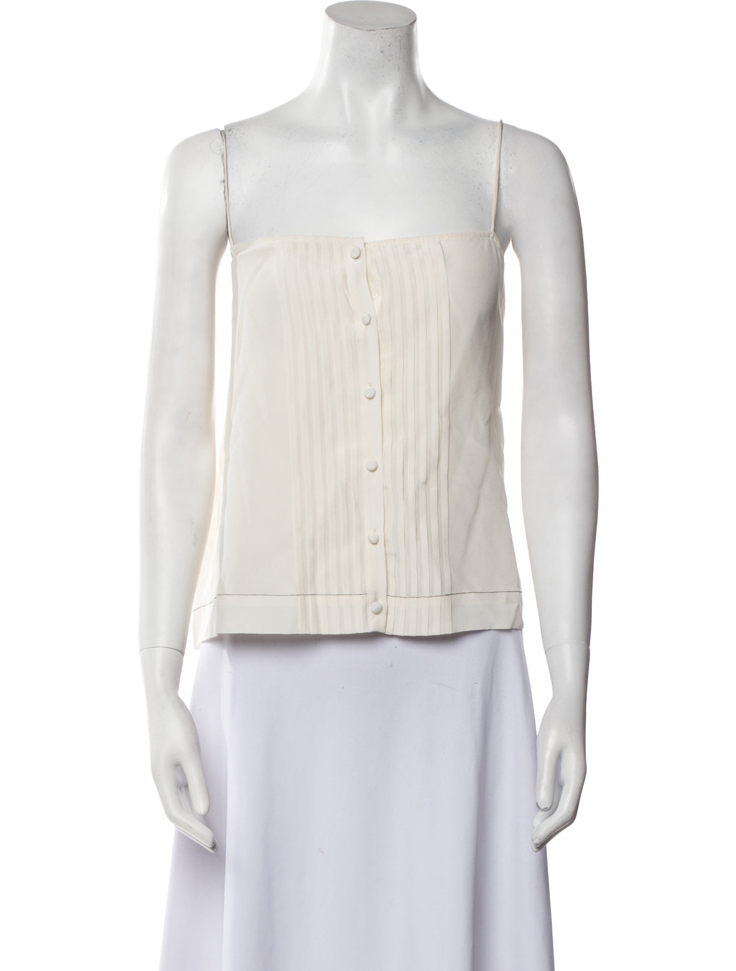 La Ligne Silk Square Neckline Crop Top