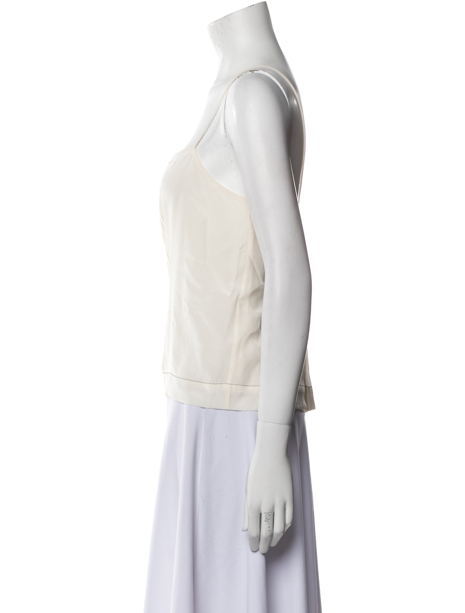 La Ligne Silk Square Neckline Crop Top