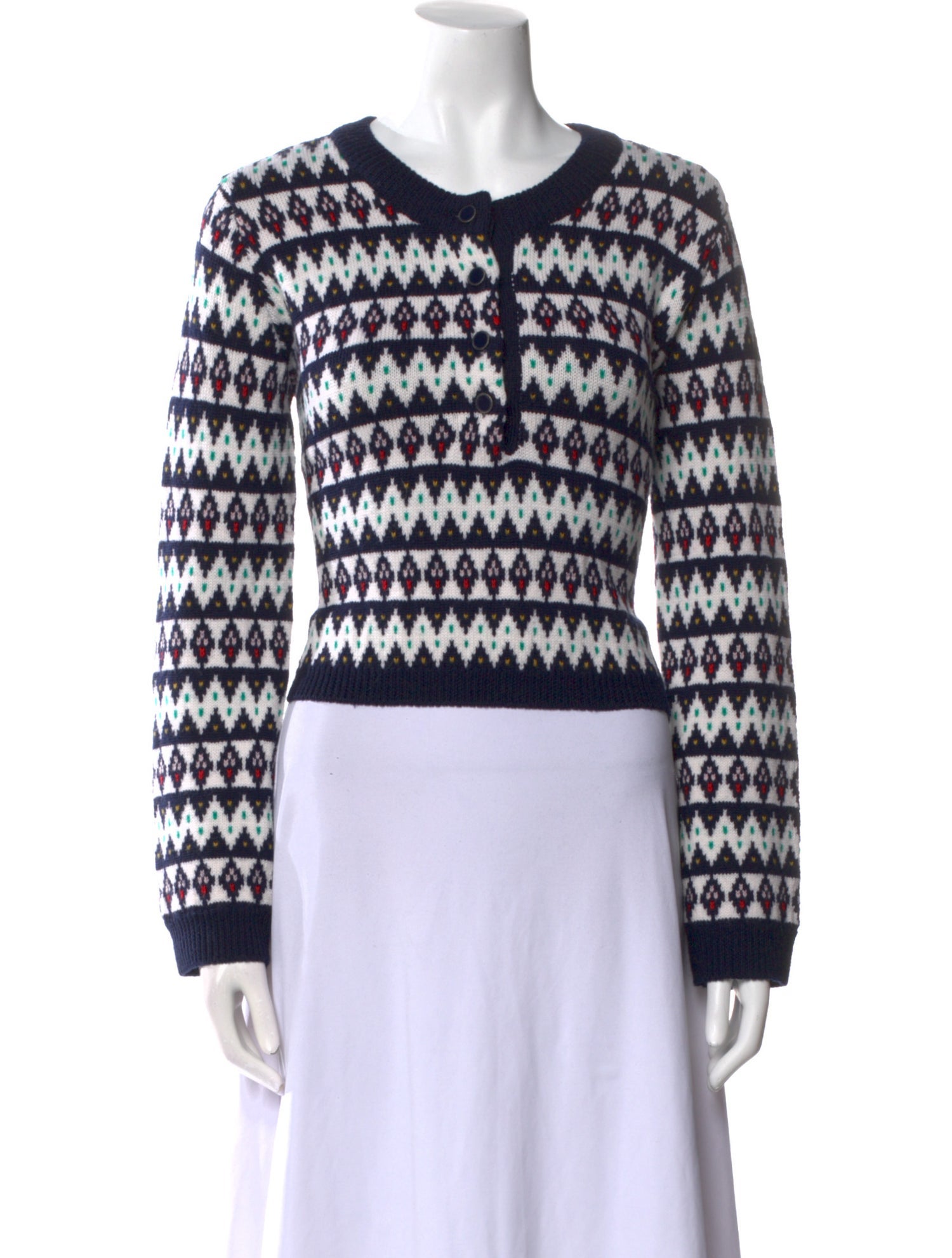 La Ligne Merino Wool Printed Sweater