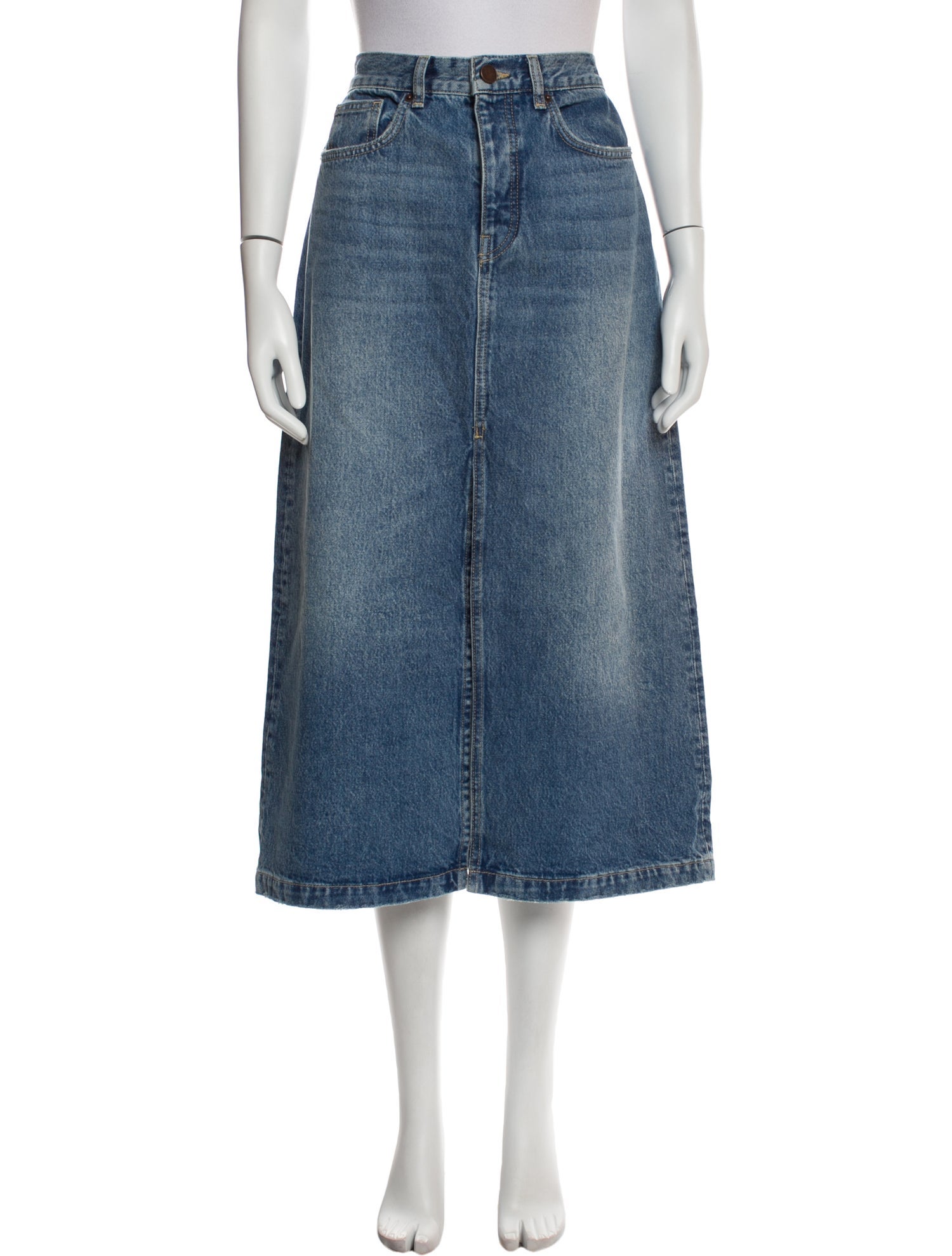 La Ligne Distressed Accents Midi Length Skirt