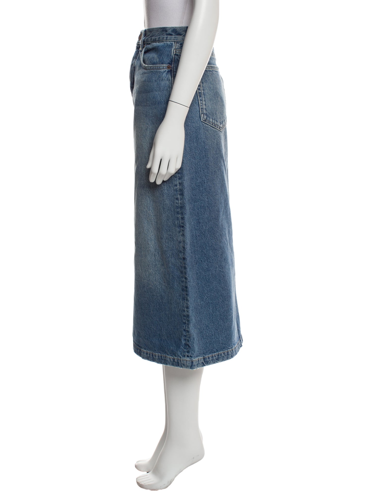 La Ligne Distressed Accents Midi Length Skirt