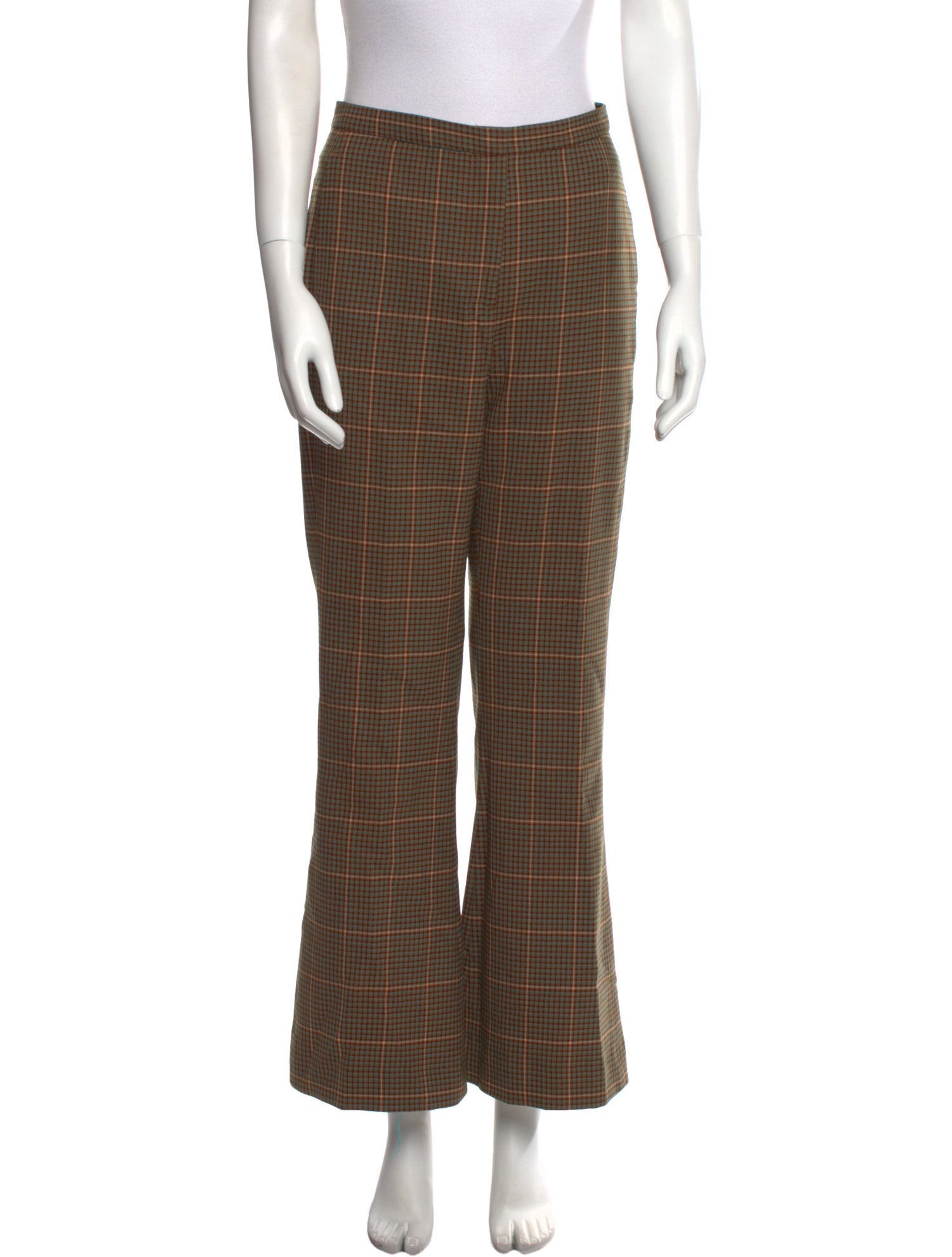 La Ligne Plaid Print Wide Leg Pants