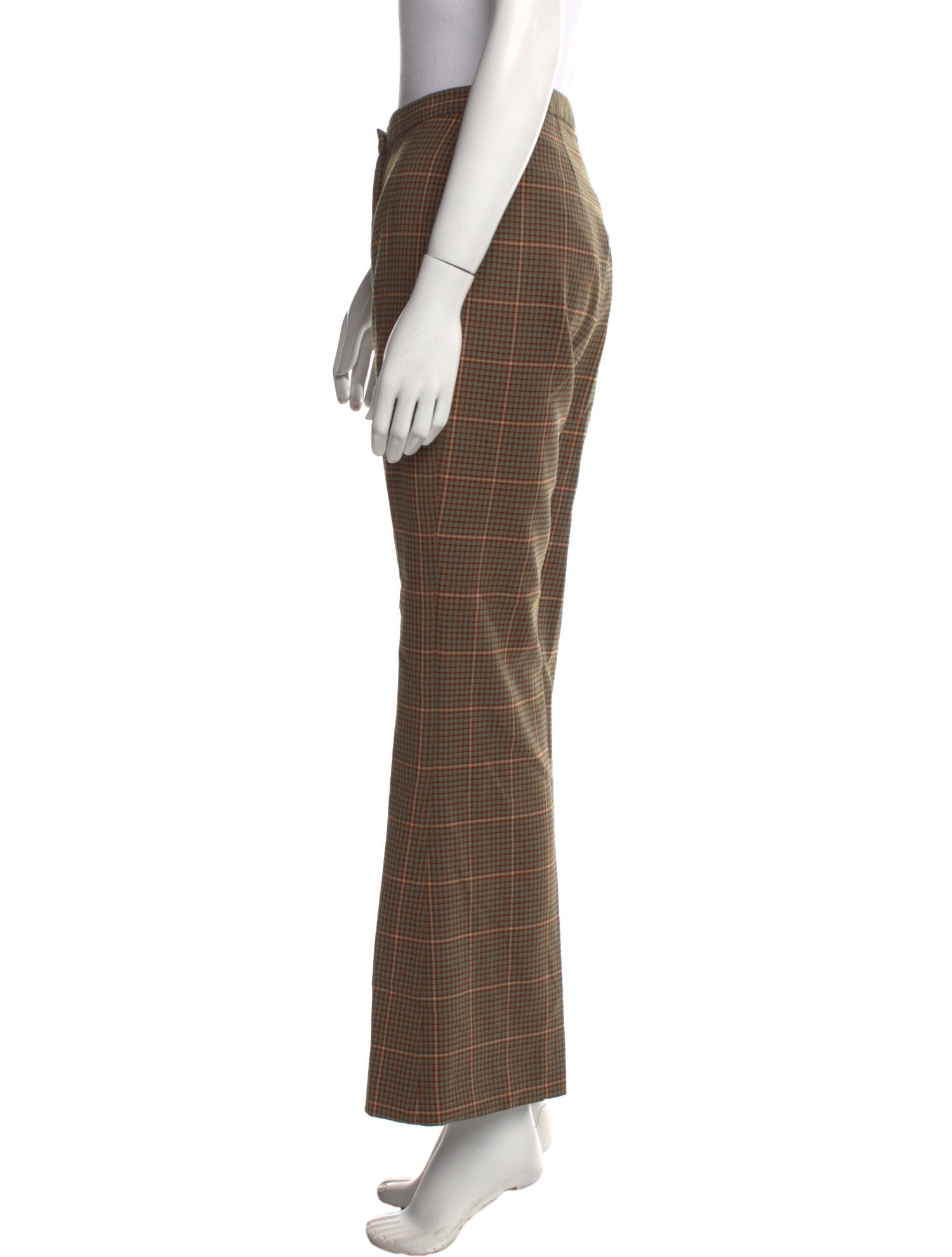 La Ligne Plaid Print Wide Leg Pants