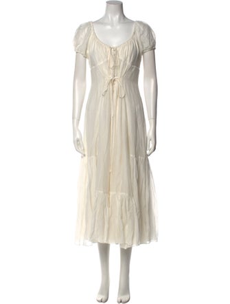 La Ligne Scoop Neck Midi Length Dress