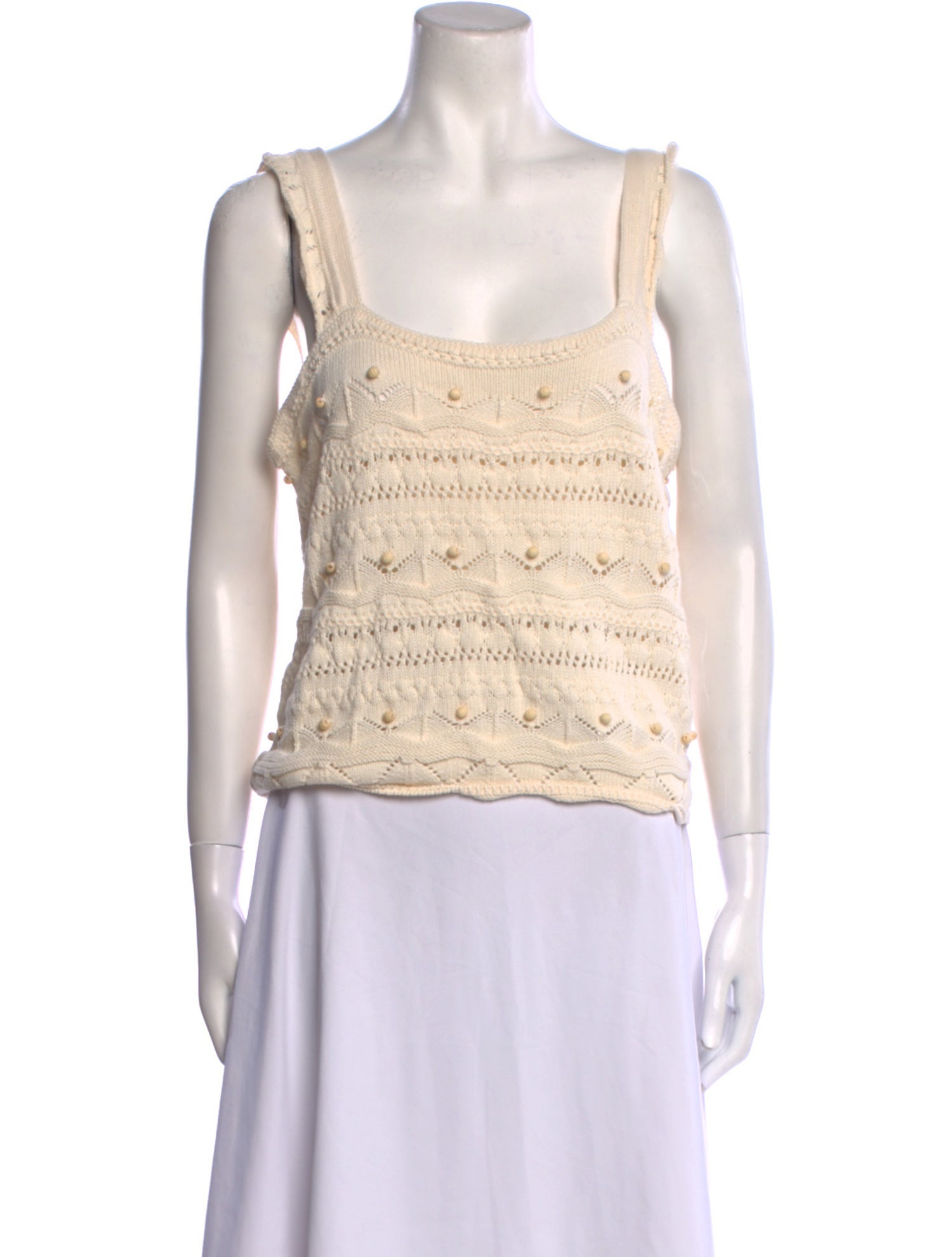 La Ligne Square Neckline Sleeveless Crop Top