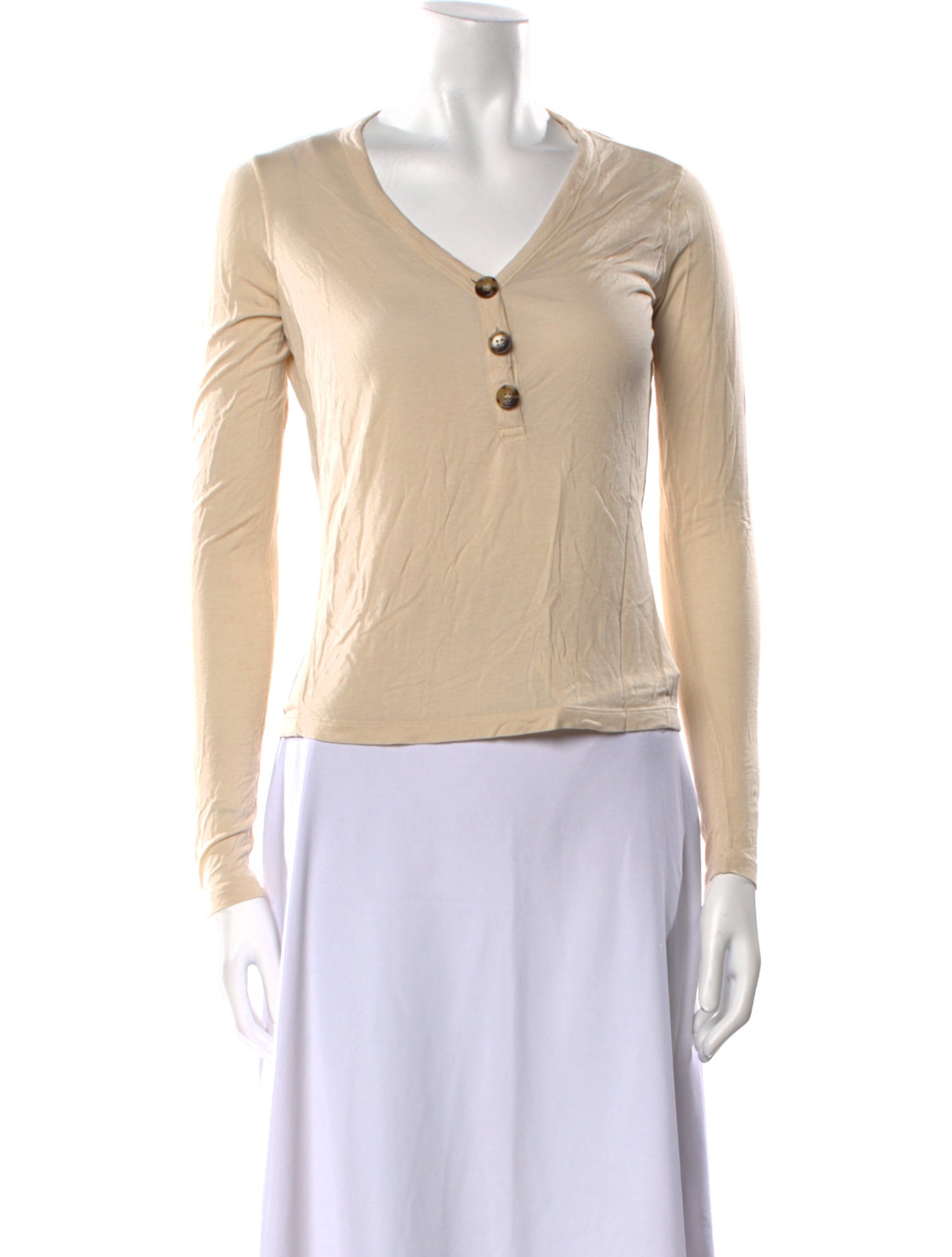 La Ligne V-Neck Long Sleeve Crop Top