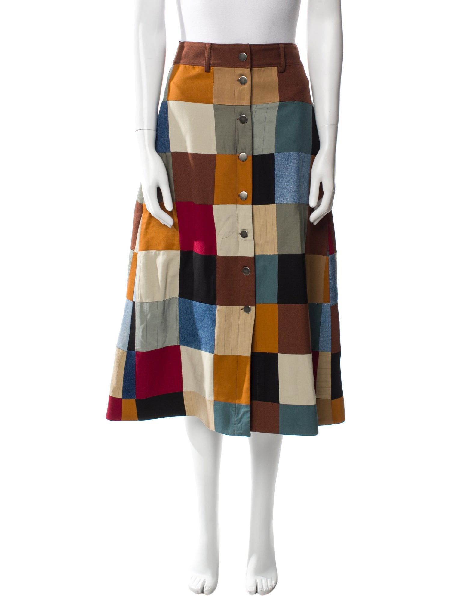 La Ligne Striped Midi Length Skirt