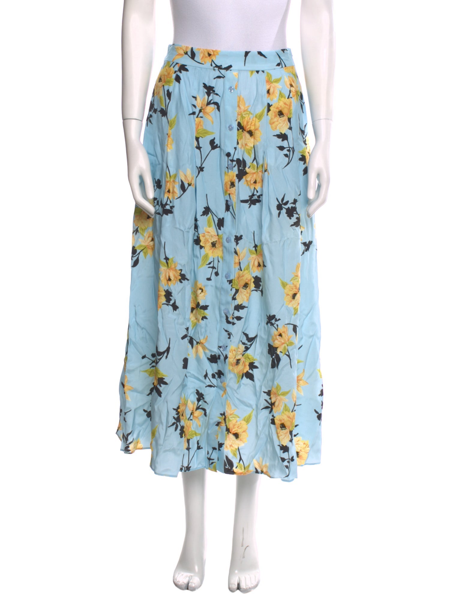 La Ligne Silk Midi Length Skirt