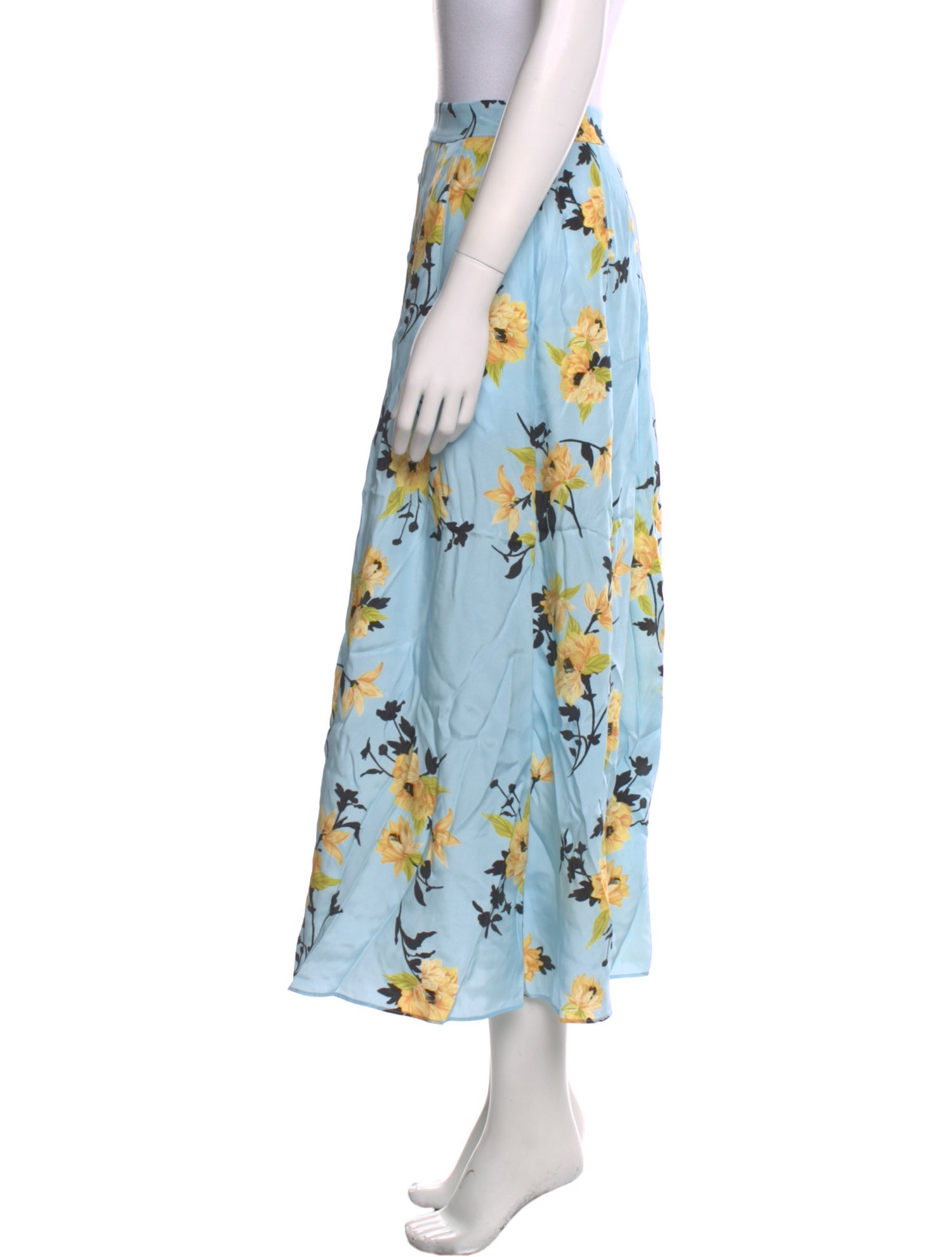 La Ligne Silk Midi Length Skirt