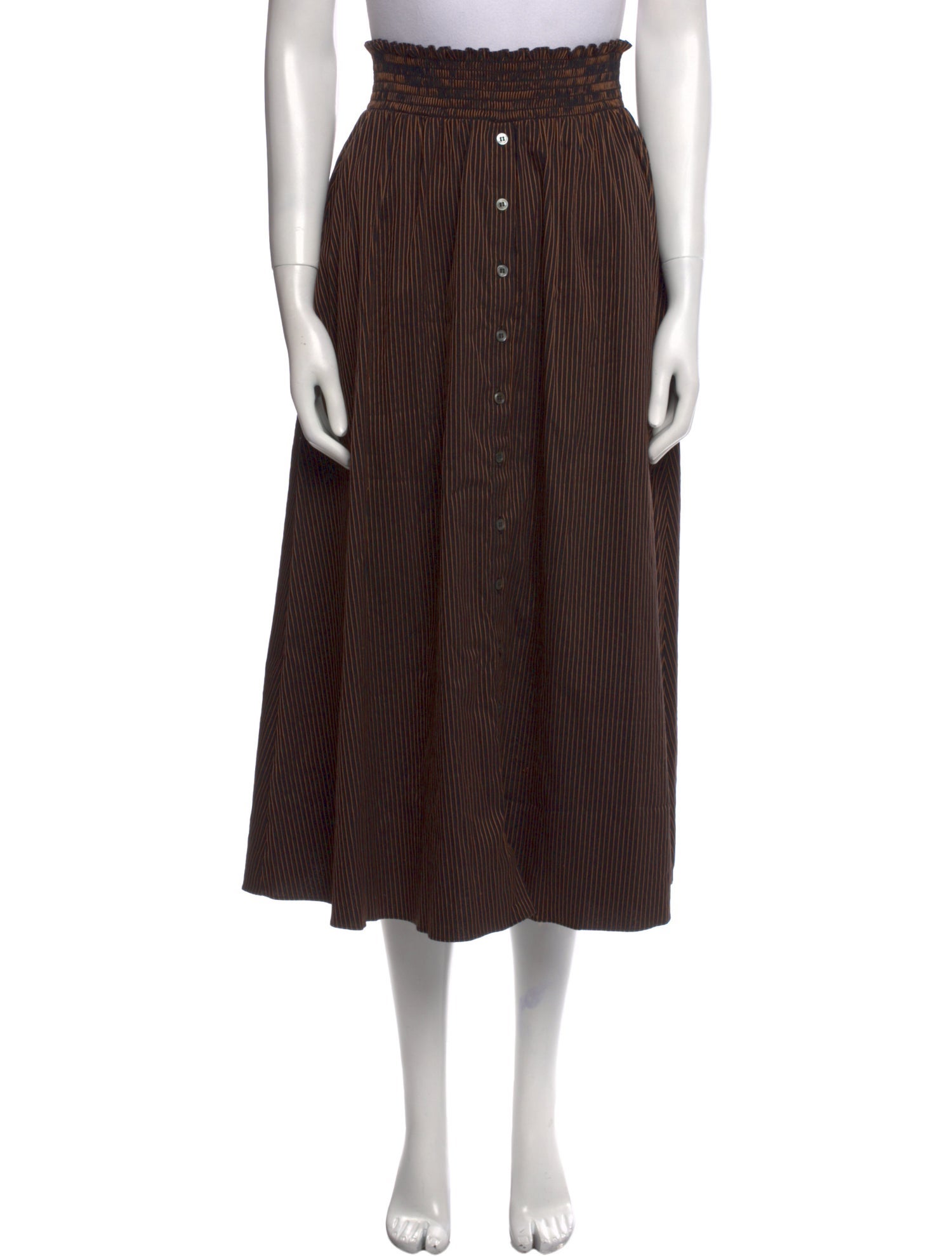 La Ligne Ruffle Embellishment Midi Length Skirt